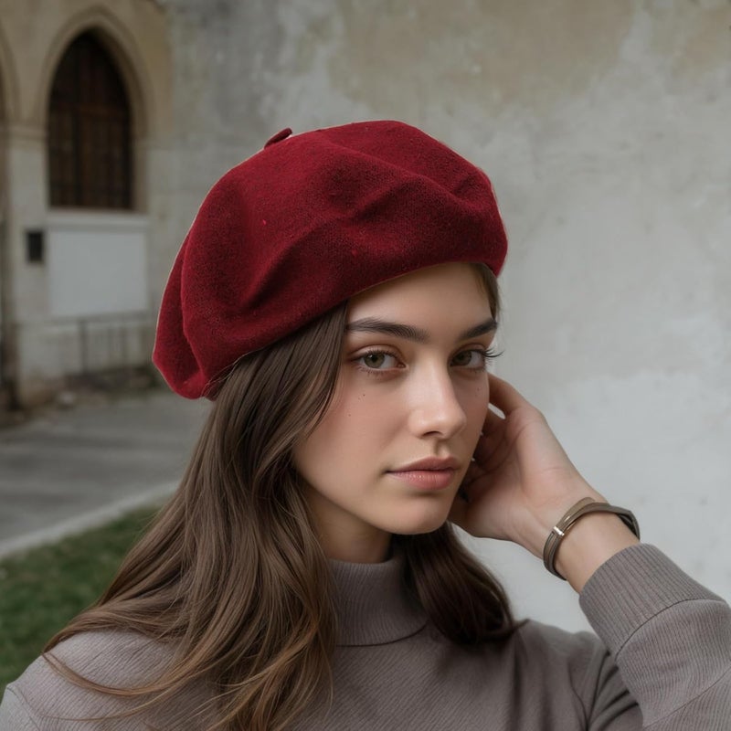 AURORAAEGIS French Beret Hats for Women - Classic Wool Beret Hats Soft Knit Winter Cloche for Daily Outfits - Image 2